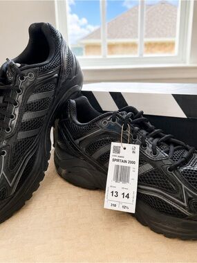 Adidas Spiritain 2000 Triple Black Sneakers NWT Men’s 13 Women’s 14